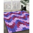 thumbnail image 2 of Ahgly Company Indoor Square Patterned Dark Magenta Purple Area Rugs, 7' Square, 2 of 6
