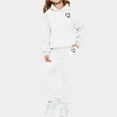 thumbnail image 2 of Girls Sweatsuit Cute Heart Printed Long Sleeve Hooded Sweatshirt and Sweatpants Set 2 Piece Outfits Clothes for Kids 2-13 Years, 2 of 4