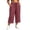 Red, variant on yillto Women Plus Size Capris Wide Leg Cropped Pant Palazzo Elastic Waist Drawstring Capri Pants with Pockets