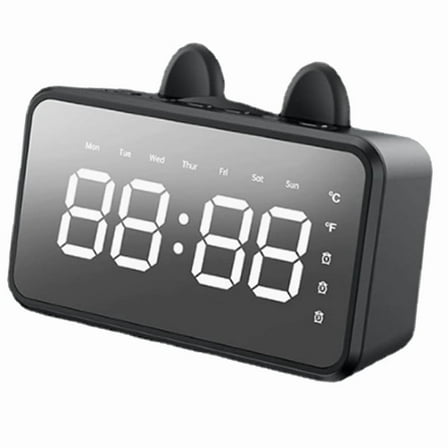 Alarm Clock Radio Desk Clock LCD Display Bluetooth-Compatible Music Playing Digital Alarm for Home Office