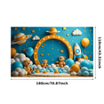 thumbnail image 6 of Blue Themed Background with Clouds Stars and Teddy Bears Banner Party Decorations Birthday Party Photography Props Baby Shower Backdrop Decors, 6 of 8