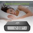thumbnail image 4 of Radio despertador digital radio reloj flip table clock sin tictac reloj digital con luz nocturna LCD snooze (negro) JFHHH pequeña, 4 of 5
