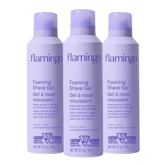 Flamingo Foaming Shave Gel - Conditioning Shave Gel for Women - Dermatologist-Tested - Sensitive Skin-Friendly - Hydrating & Soothing with Aloe Vera - 6.7 oz - 3 Count