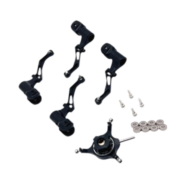RC Helicopter Swashplate Set Reemplazo de Clip de Hoja Fácil Instalado Aluminio Resistente para K170 Placa Cruzada R Negro