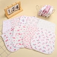 thumbnail image 5 of 12-Pack 2-in-1 Baby Bibs & Burp Cloths Set, 3-Layer Design, Large Size, Super Absorbent, 100% Organic Cotton, Soft & Comfortable, Pink Floral for Girls, 5 of 8