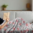 thumbnail image 3 of Valentines Soft Flannel Fleece Throw Blanket, Romantic Abstract Pattern with Hearts Birds and Swirled Lines, Cozy Plush for Indoor and Outdoor Use, 70" x 90", Vermilion and Black, by Ambesonne, 3 of 5