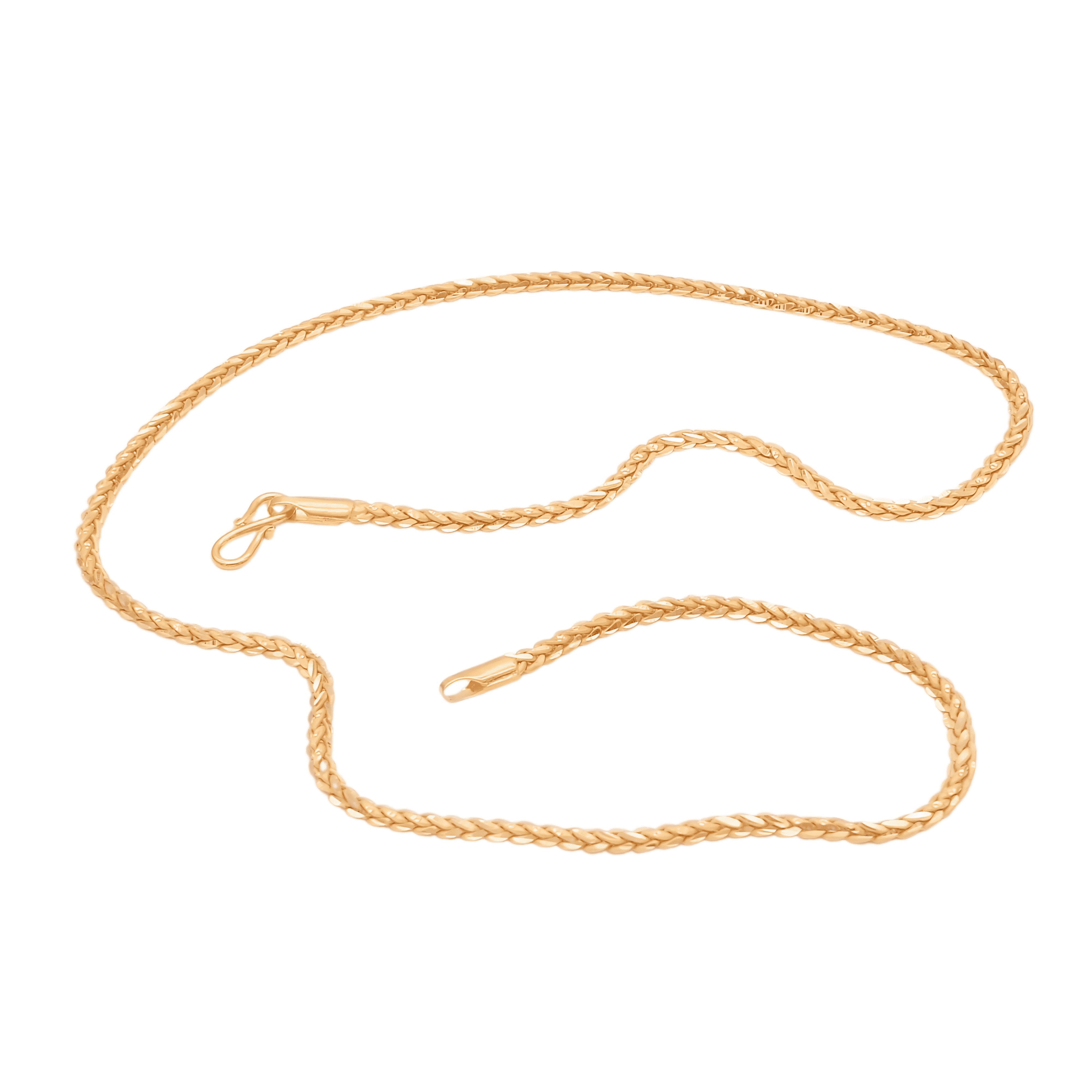 NISHU GOLD 24K Gold-Plated Chain Necklace, 18 Inch, Anti-Tarnish, Waterproof, Hypoallergenic