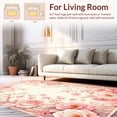 thumbnail image 2 of ODIKA 5'x7' Machine Washable Non-Slip Area Rug, Elegant Rose Garden Inspired Featuring Stylized Floral Motifs High Traffic Rug, Rose, 136171, 2 of 7