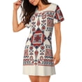 thumbnail image 2 of Naloa Fashion Tatreez1 Print Women Nightgowns,Womens Loungewear,Short Sleeve Sleepwear,Comfy Ladies Nightdress, 2 of 6