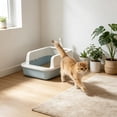 thumbnail image 4 of 2026 New Open Top Cat Litter Box, High Wall Semi Enclosed Pet Litter Tray for Home Living Room, Non Slide Bottom & Easy to Clean, 15.75x11.81x6.69in Blue, 4 of 6