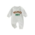 thumbnail image 1 of xiaxaixu Baby Boy Fall Romper Letter Embroidery Long Sleeve Crew Neck Full Length Jumpsuit, 1 of 8