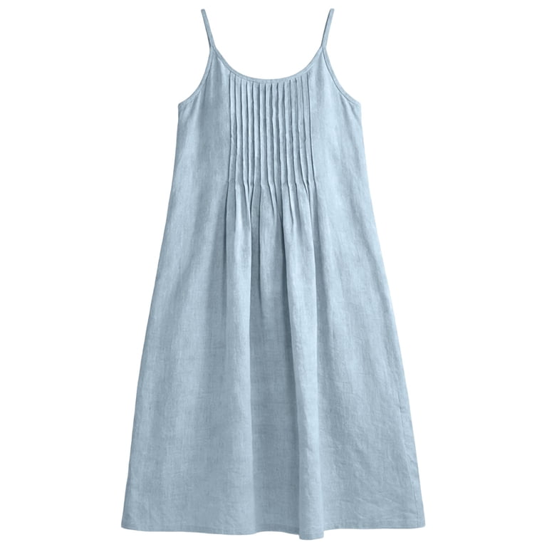 midi pleated cami dress SIBONEY Pleated Cami Dress, Sleeveless Long Midi Dress for Womens Blue, X-Small at Amazon Women's Clothing store