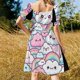 thumbnail image 4 of Kawaii Clouds and s en tonos pastel Vestido de manga corta vestido morado vestido de fiesta 2025, 4 of 7