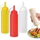 thumbnail image 1 of Paquete de 3 botellas de plástico exprimibles, botellas de salsa con tapa, dispensadores de botellas de condimentos para el hogar y el restaurante, 1 of 5