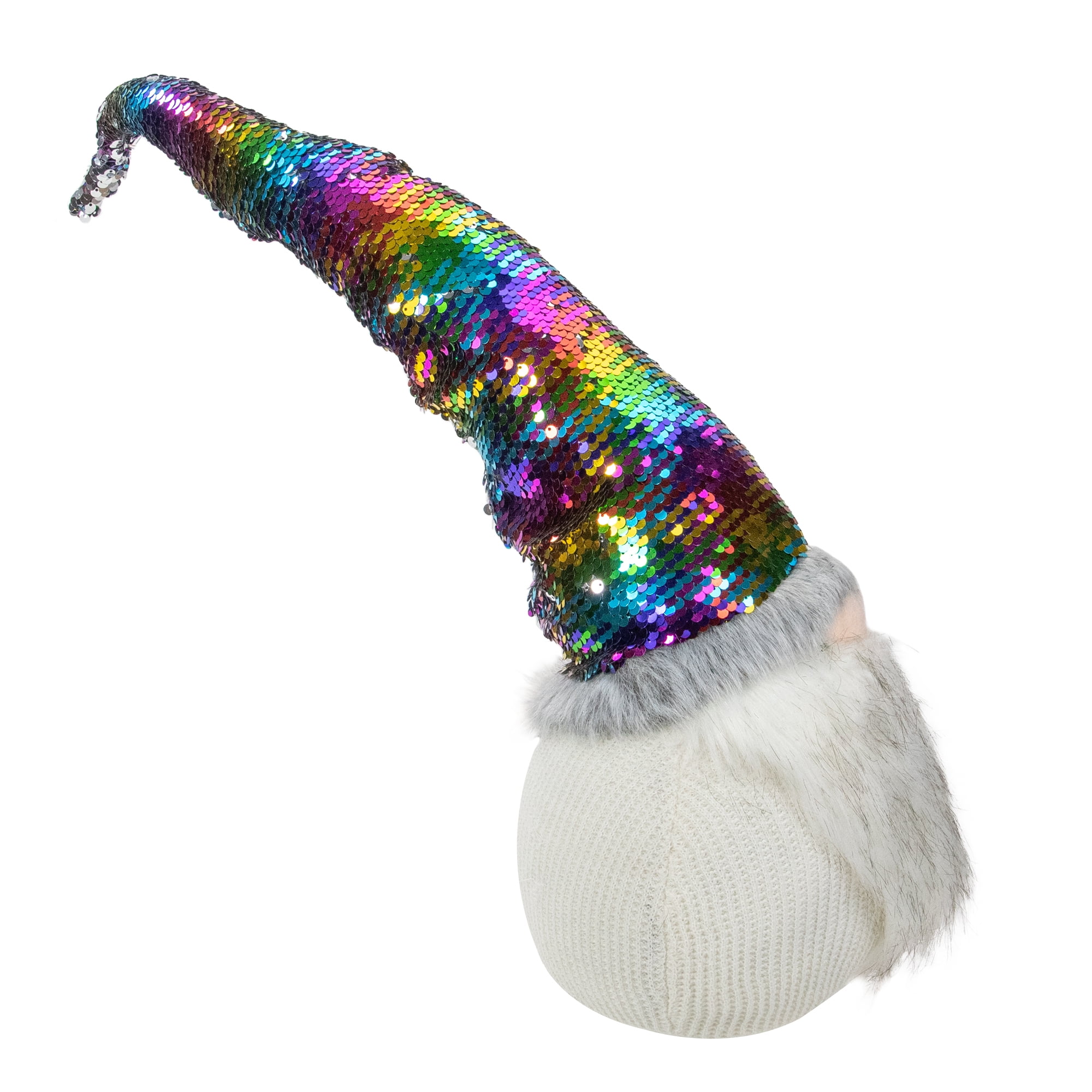 Northlight Gnome with Rainbow Flip Sequin Hat Christmas Decoration - 24"