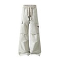 thumbnail image 4 of Bxsruta Womens Cargo Pants Loose Fit Drawstring Waist Trousers for Daily Streetwear Outdoor Activities, 4 of 8