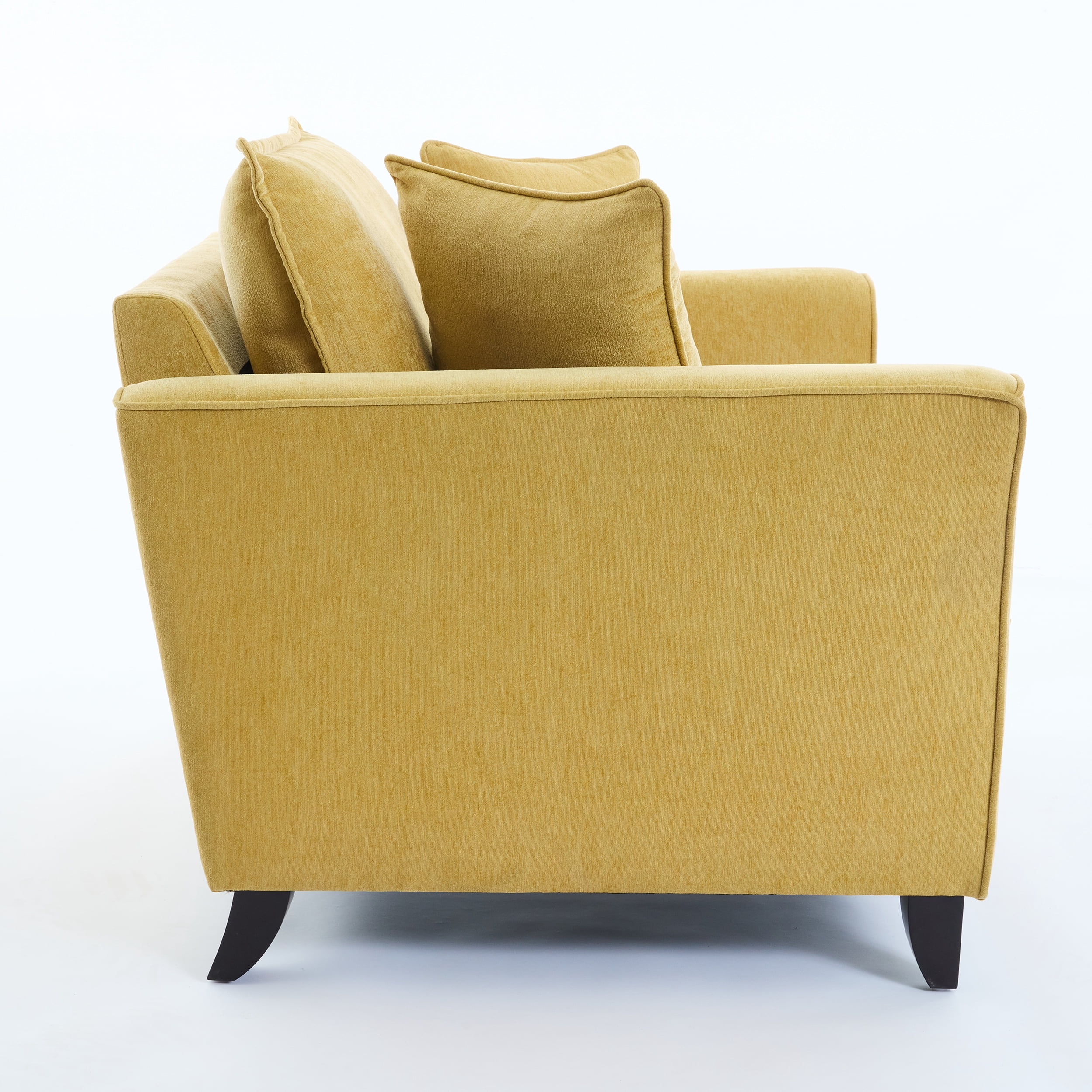 Euroco 46.9" Oversized Armchair, Chenille Fabric, Comfy Chair and a Half Single Sofa with Pillow for Living Room Bedroom Office Apartment, Yellow