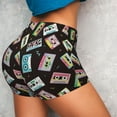 thumbnail image 3 of Picia Colorful Retro Tape Printed Workout Shorts for Women Seamless Scrunch Butt Lifting High Waisted Yoga Gym Booty Running Moisture-wicking Short Pants-Large, 3 of 9
