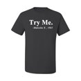 thumbnail image 2 of Black Expression Try Me. Malcolm X 1963 Men's Graphic T-Shirt, Charcoal, Large, 2 of 3