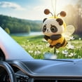 thumbnail image 5 of RuiJiao Adorable Panda Honeybee Acrylic Pendant - 2D Flat Design for Car Rearview Mirror and Home Decor, Pleasant Accessory for Interiors, 5 of 7
