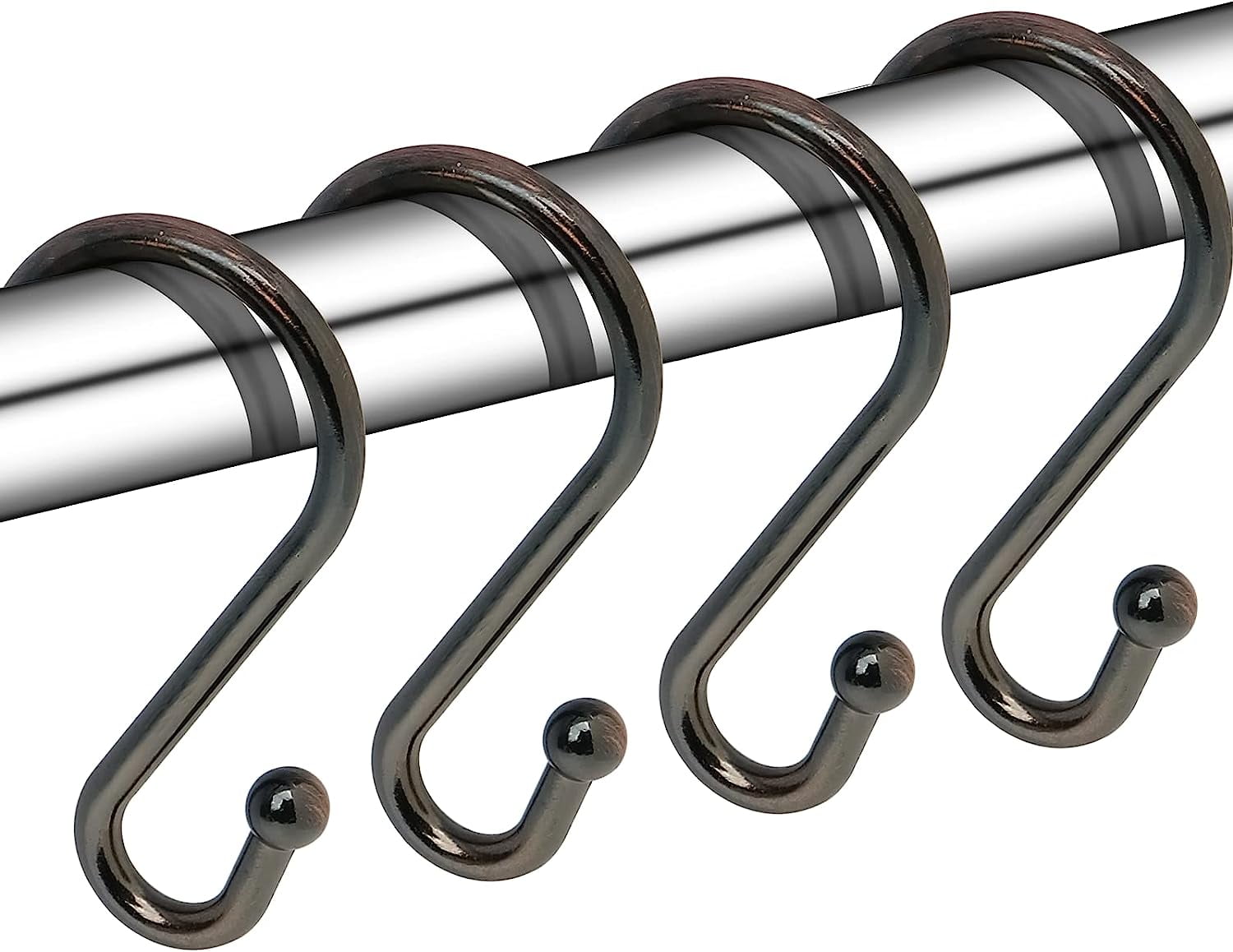 Metal Shower Curtain Hooks. Set of 12. Rust Proof Shower Curtain Hooks