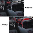 thumbnail image 4 of Xotic Tech Set Glossy Red Console Passenger Dash Glove Box AC Air Vent Steering Wheel Gear Shift Panel w/ Heater Button Accessories Cover Trim Combo Kit, Compatible with Toyota Camry 2018-2023, 4 of 9