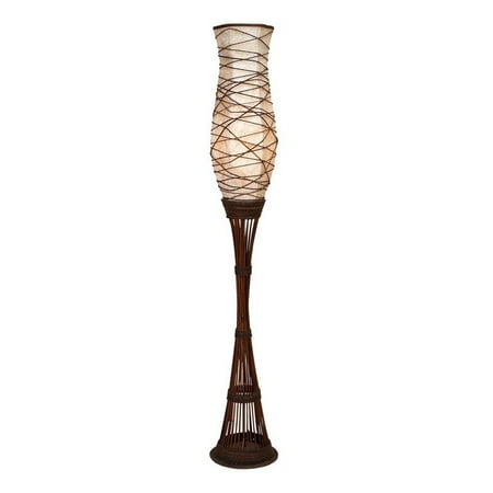 Decmode Metal Bmbo Floor Lamp, Brown