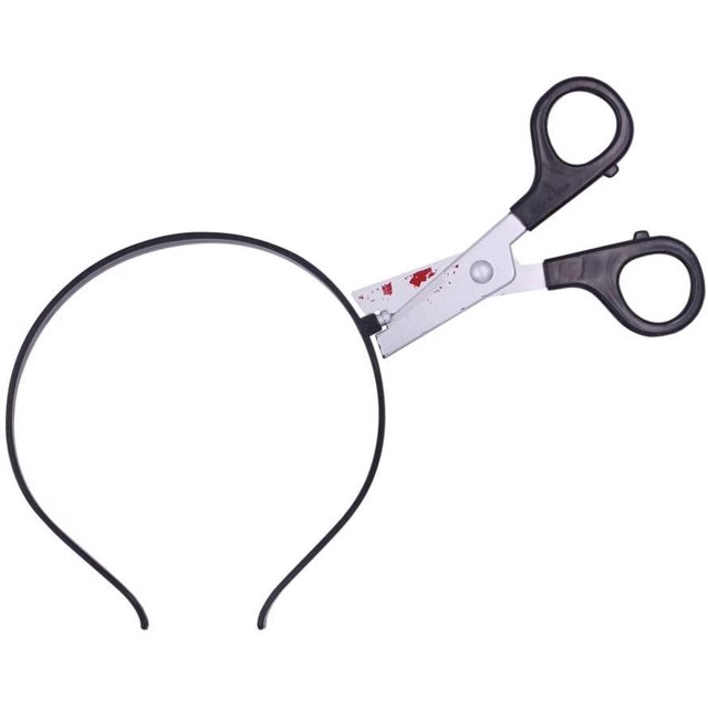 Accesorios para disfraces de terror Diademas sangrientas Tocados divertidos para Halloween Juguetes para la cabeza (tijeras)