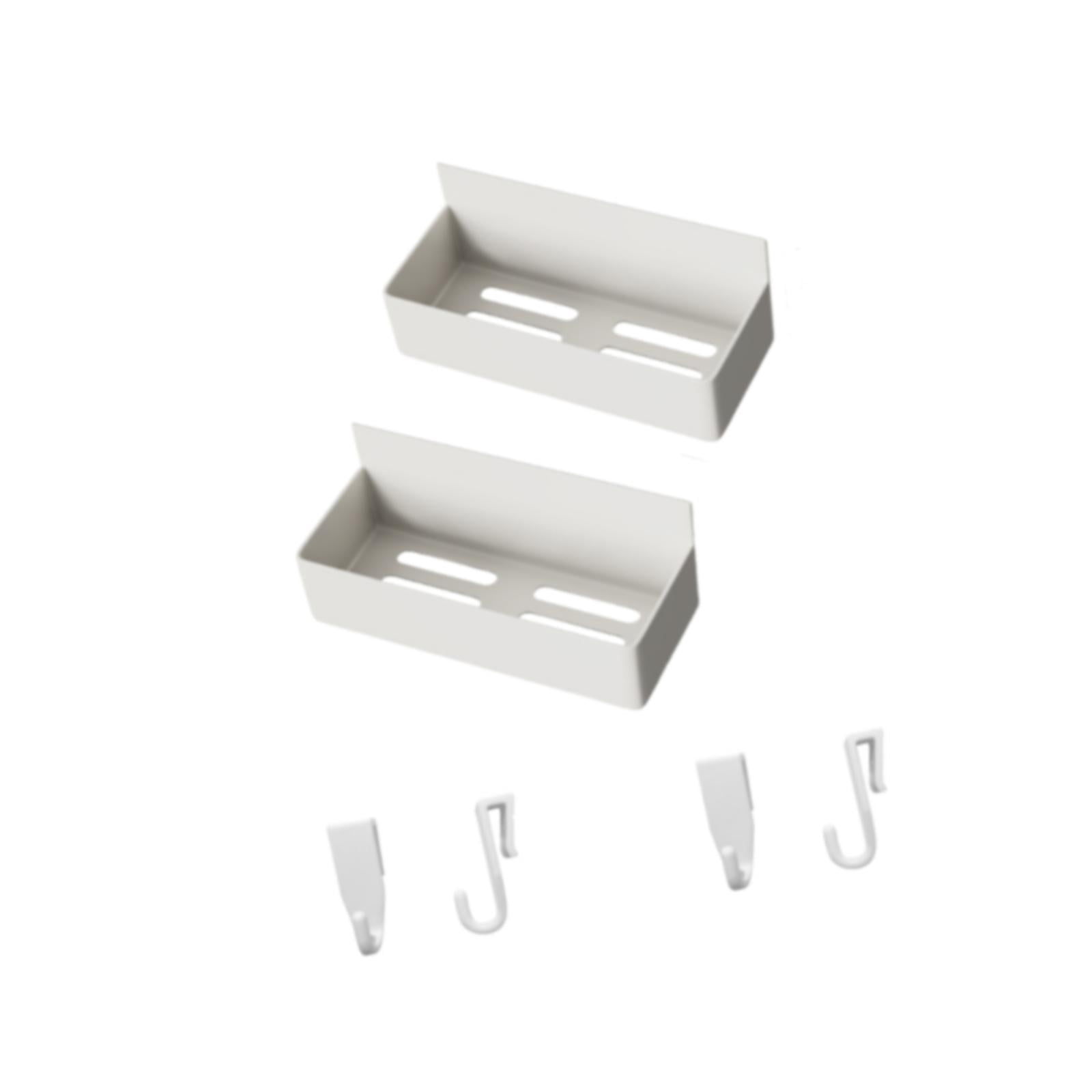 Nishiyuenyi 2 Pieces Magnetic Refrigerator Spice Rack Fridge Side Storage Shelf for Home White