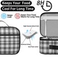 thumbnail image 4 of White and Black Checkered Pattern Insulated Lunch Bag Teens,Bento School Lunch Bag for Teens for Work,Picnic or Travel 10.6x7.7x4.3 Inches,12 Can Capacity, 4 of 6