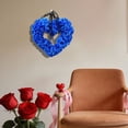 thumbnail image 4 of Anillo Decorativo Corona de rosas artificiales en forma de corazón azul para decorar la puerta principal en San Valentín (1 unidad) JASKFLY, 4 of 9