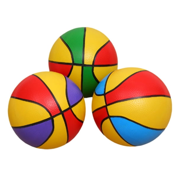 Greeniant Pelota de juguete de mano de obra exquisita de 5 piezas, pelota de cuero de 6 pulgadas que proporciona a los bebés una buena Deportes y aire libre baloncesto de colores