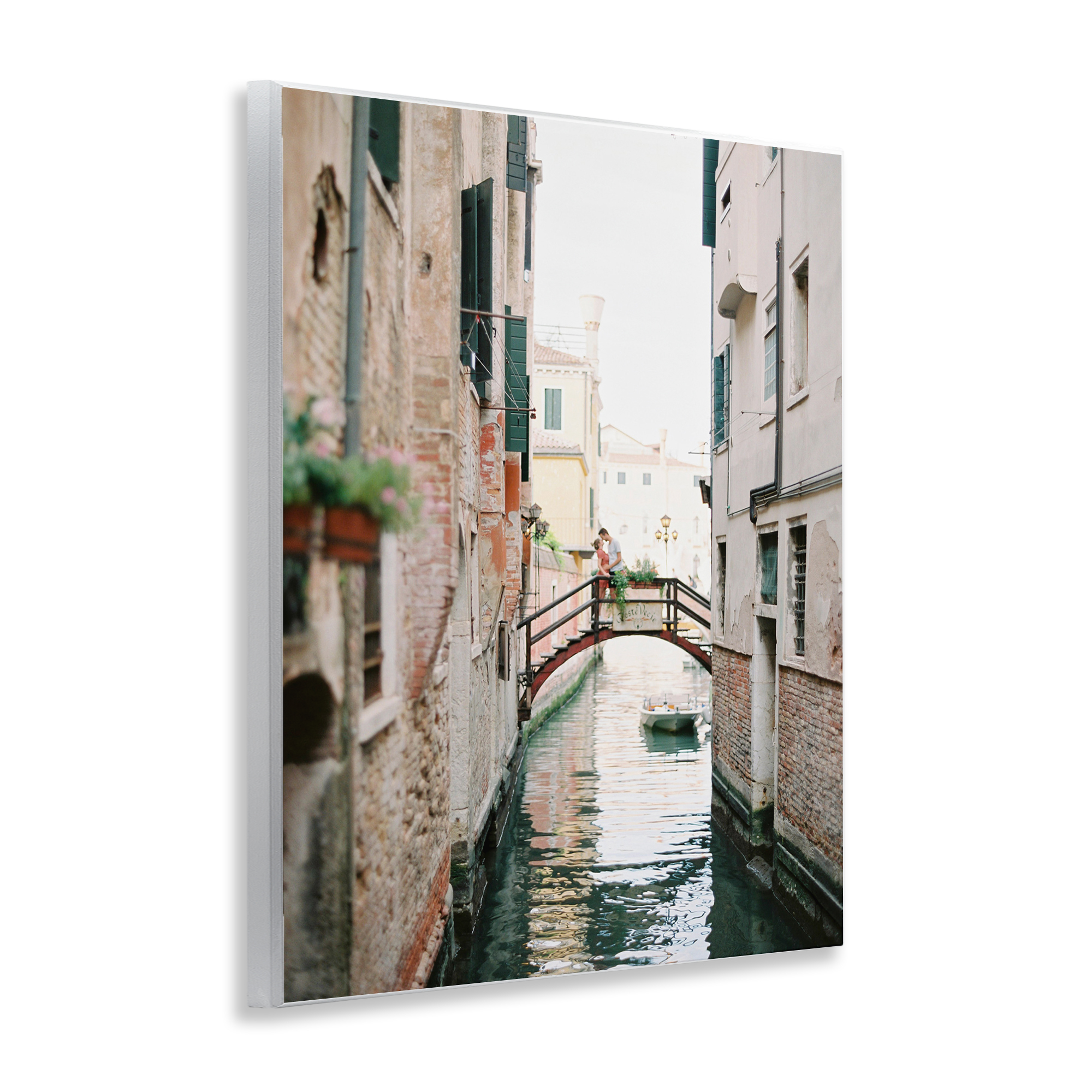 Stupell Industries Couple on Canal Bridge Town & City Photography Unframed Art Print Wall Art, 11 x 14