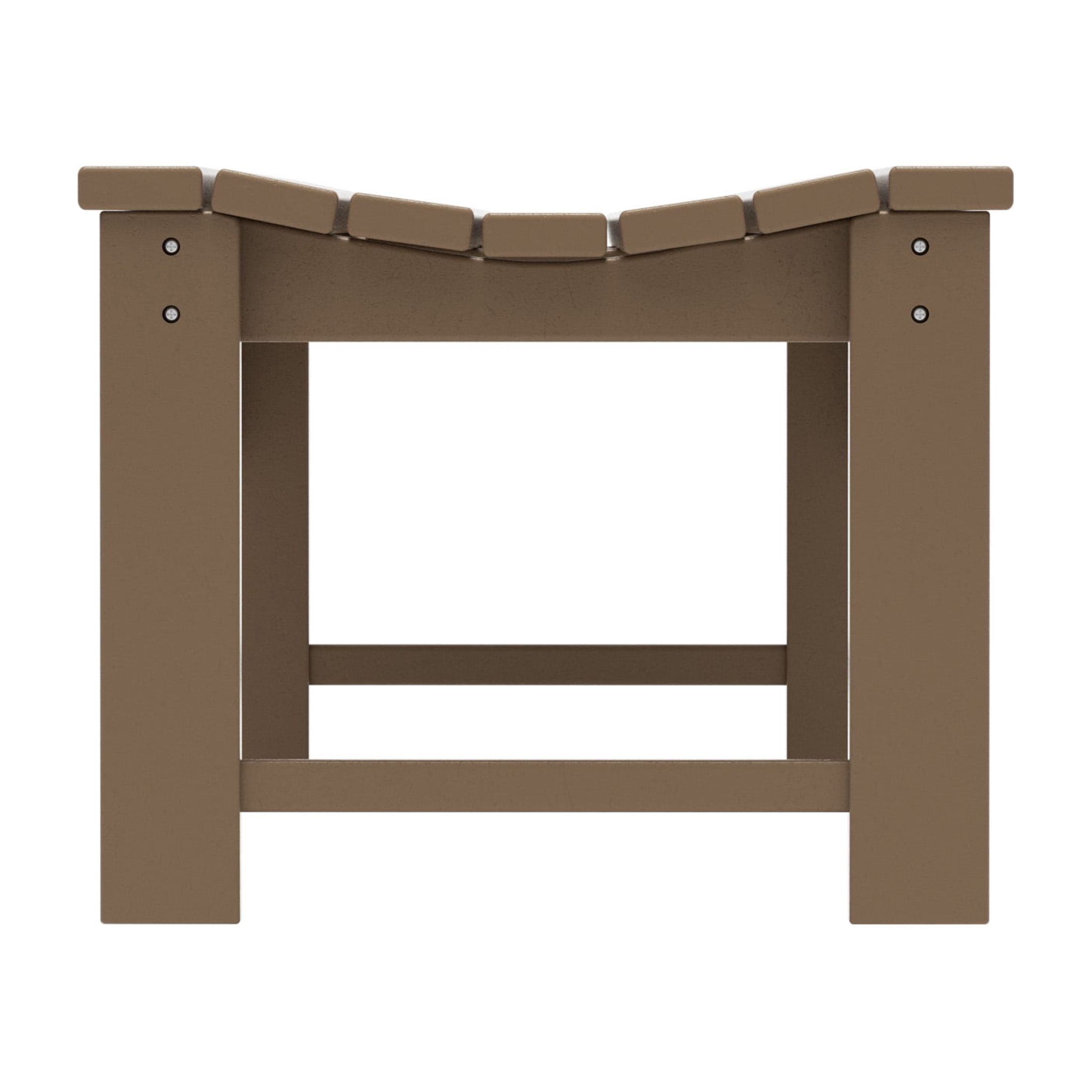 GARDEN Plastic Adirondack Backless Outdoor Bench for Patio Entryway, Weathered Wood