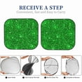 thumbnail image 6 of Kll Green Glitter Windshield Sun Shade 2-Piece Foldable Car Front Window Sunshade For Most Sedans Suv Truck- Large, 6 of 7