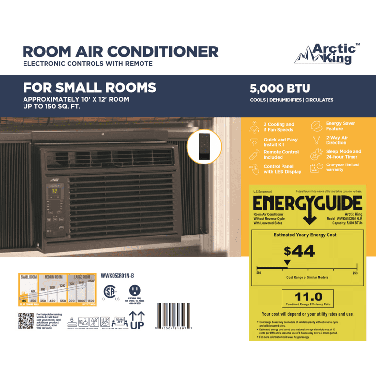 Arctic King 5 000 BTU 115V Window Air Conditioner with Remote