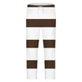 thumbnail image 4 of Wavsuf 2pcs Jogger Set Men Long Sweatsuits Sets for Mens Tight Stripe Shirt Sweatshirt and Sweatpants Brown Size 5XL, 4 of 7