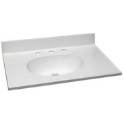 Design House 586362 Cultured Marble 8" Widespread Vanity Top 31x22, Solid White