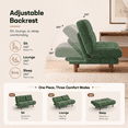 thumbnail image 3 of CHITOOMA 66" Futon Sofa Bed with Adjustable Backrest, Corduroy Convertible Futon Couch, Extra-Thick Cushion, Comfy Loveseat for Small Spaces, Apartment or Office, Green, 3 of 8