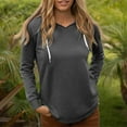 thumbnail image 2 of JMYHOAM Chandails en Molleton Oversize pour Femmes Manches Longues Col Rond Fermeture Éclair Latérale Chandail Tops Automne et Hiver 2024 Chandail à Capuche Tendance, Gris Foncé L, 2 of 4