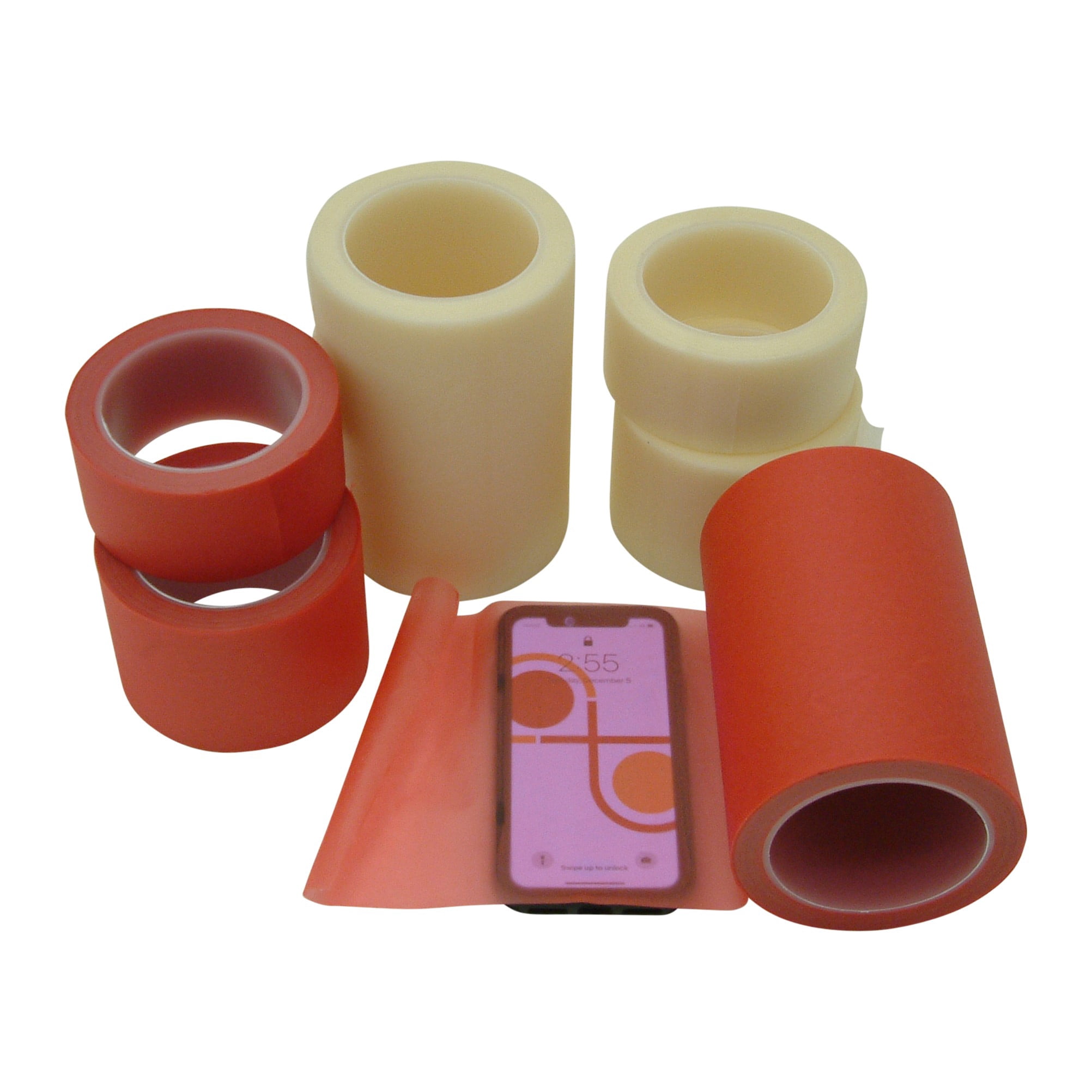Patco 3900R Embossed Removable Protective Film Tape: 2 in x 36 yds. (Tinted Red)