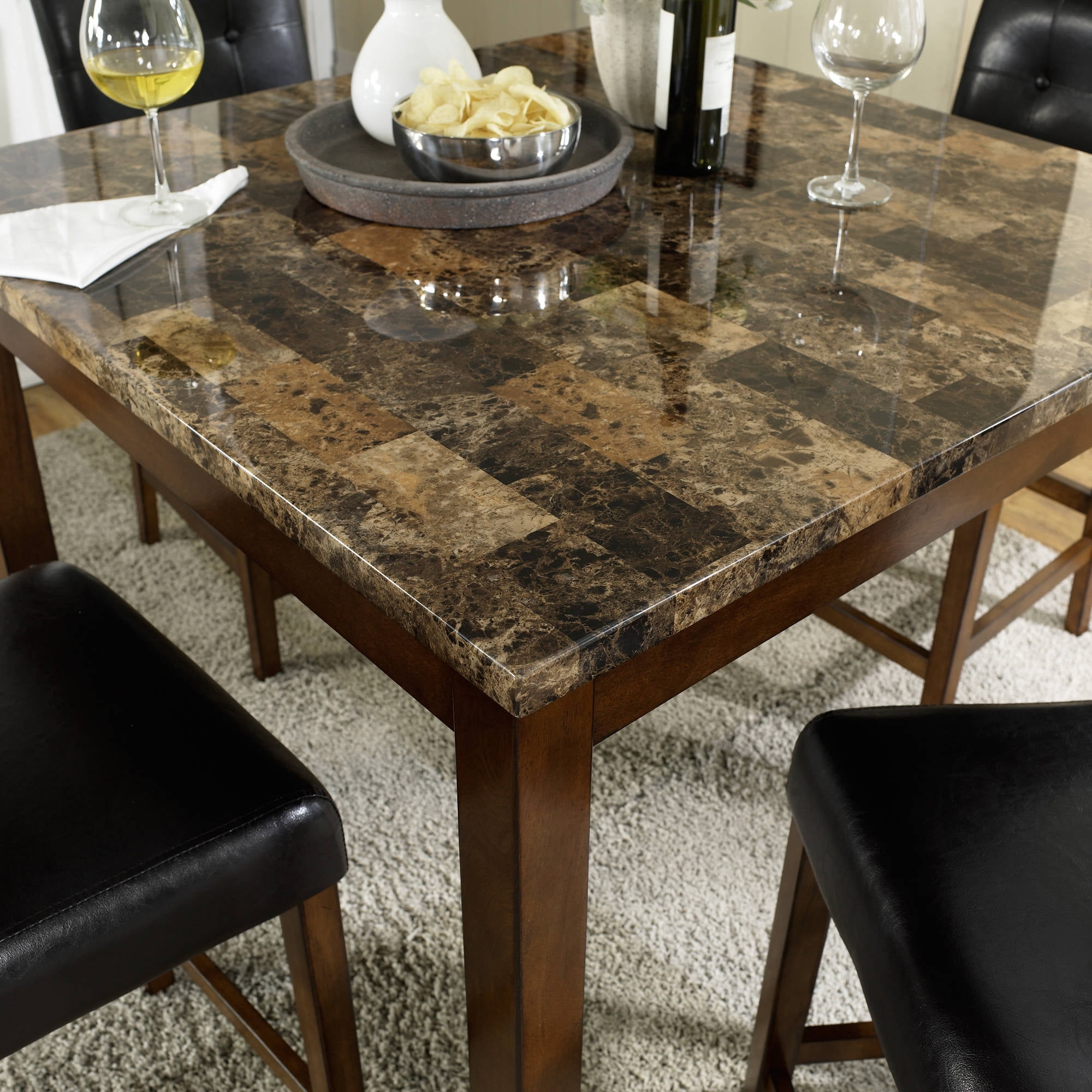 Dorel Living Andover Faux Marble Counter Height Dining Set