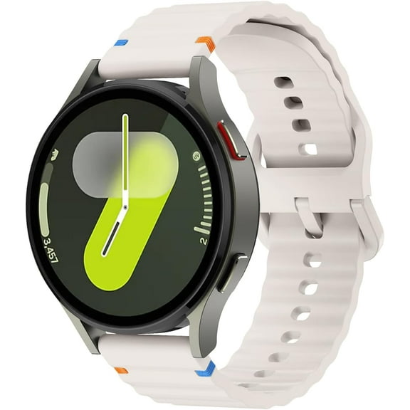 MYKOMI Compatible with Samsung Galaxy Watch 7 Band 40mm 44mm, 20mm Sport Strap Silicone Bands for Samsung Watch 7 Women Men