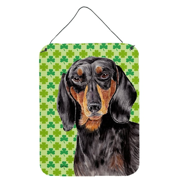 Carolines Treasures SC9283DS1216 Dachshund St. Patricks Day Shamrock Portrait Wall or Door Hanging Prints 12WX16H