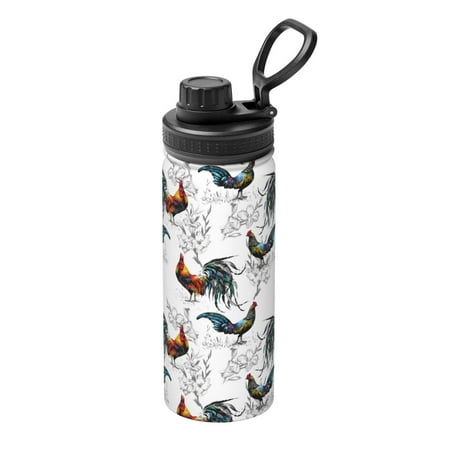 

Ocsxa Cool Chicken Print 18oz Stainless Steel Water Bottle Unisex Water Bottle Insulated Sports Water Cup Flask for Cold Water Drinks/Sports/Travel/Car/School