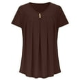 thumbnail image 5 of Yuwull Summer Tops For Women Going Out Tops For Women Women'S Casual Loose Solid Color Short-Sleeved V-Neck Top Summer Tops For Women XXL(2XL), 5 of 7