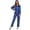Blue, variant on CoCopeaunts Women's Silk Satin Pajamas Set Long Sleeve Sleepwear 2 Piece Sweatsuit Ladies Lounge Set Soft Pjs Loungewear