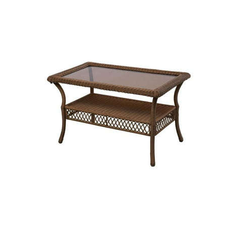 Hampton Bay 66-20305 Spring Haven Brown All-Weather Wicker Outdoor Patio Coffee Table