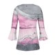 thumbnail image 5 of ICHUANYI Clearance Women's Casual Trumpet 3/4 Sleeve Printed Buttoned Basic Ruched Corset Tunic Tops Pleated T-shirts Blouses(Gray, XL) ICHUANYI WER2023080701243, 5 of 5