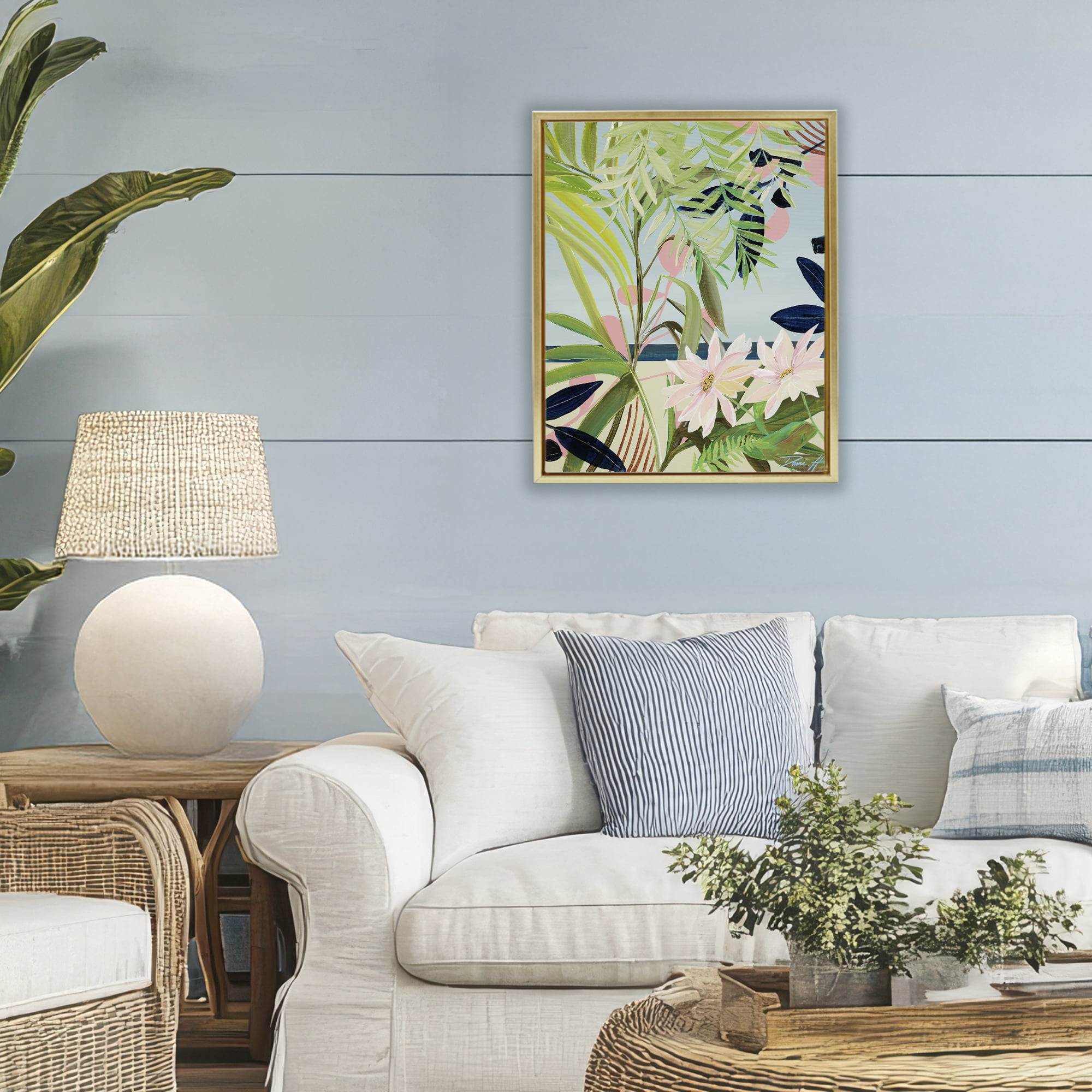 Stupell Industries Discovery of Lush Plants Gold Framed Floater Canvas Wall Art, design by Dani Heyward